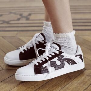 Zadig & Voltaire Shoes Women’s 9 Black White Nash ZV1747 Studded Leather Sneaker